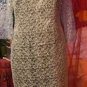 Beaded knee High long sleeves dress